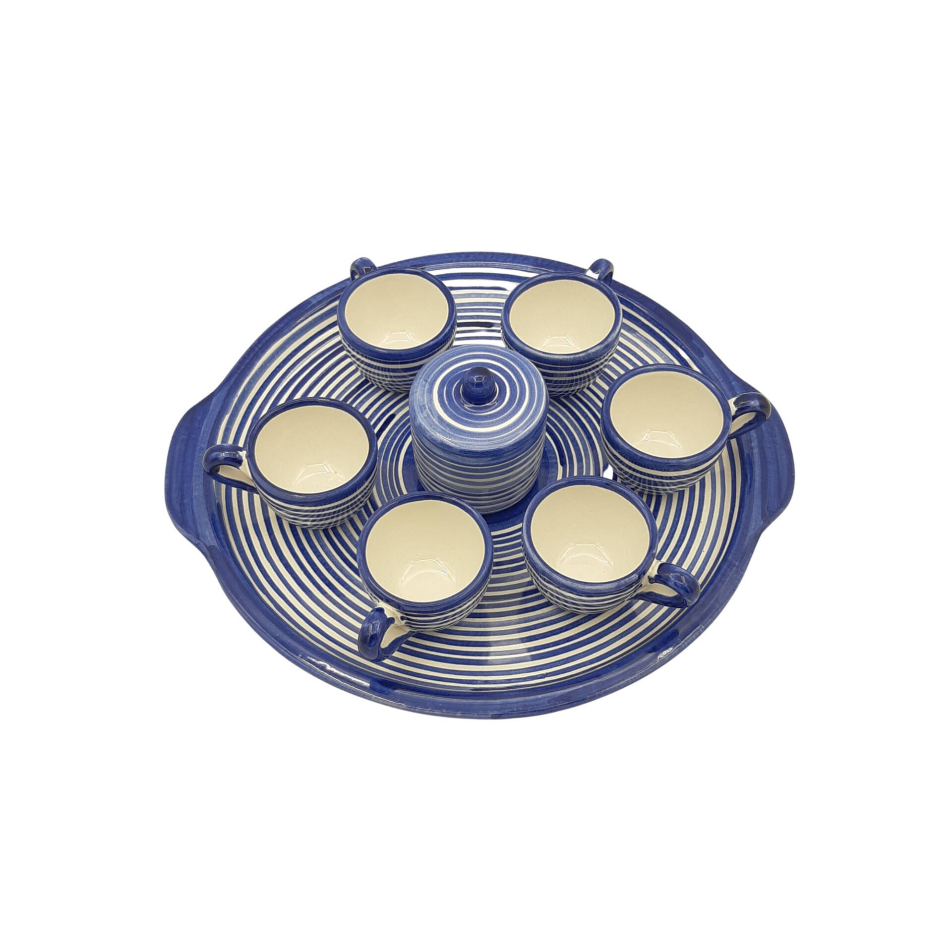 Servizio da caffè per 6 persone decoro righe blu - immagine 5