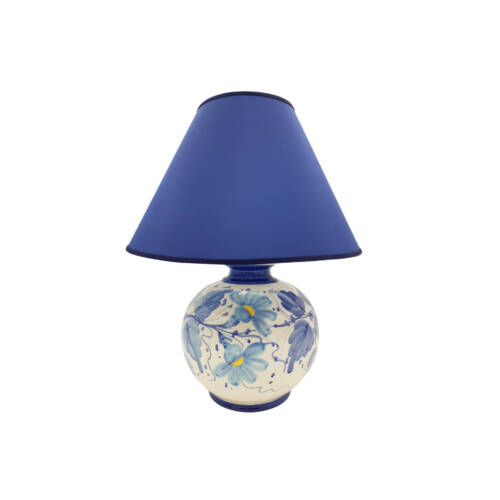 Lume a palla decoro foglie e fiori blu