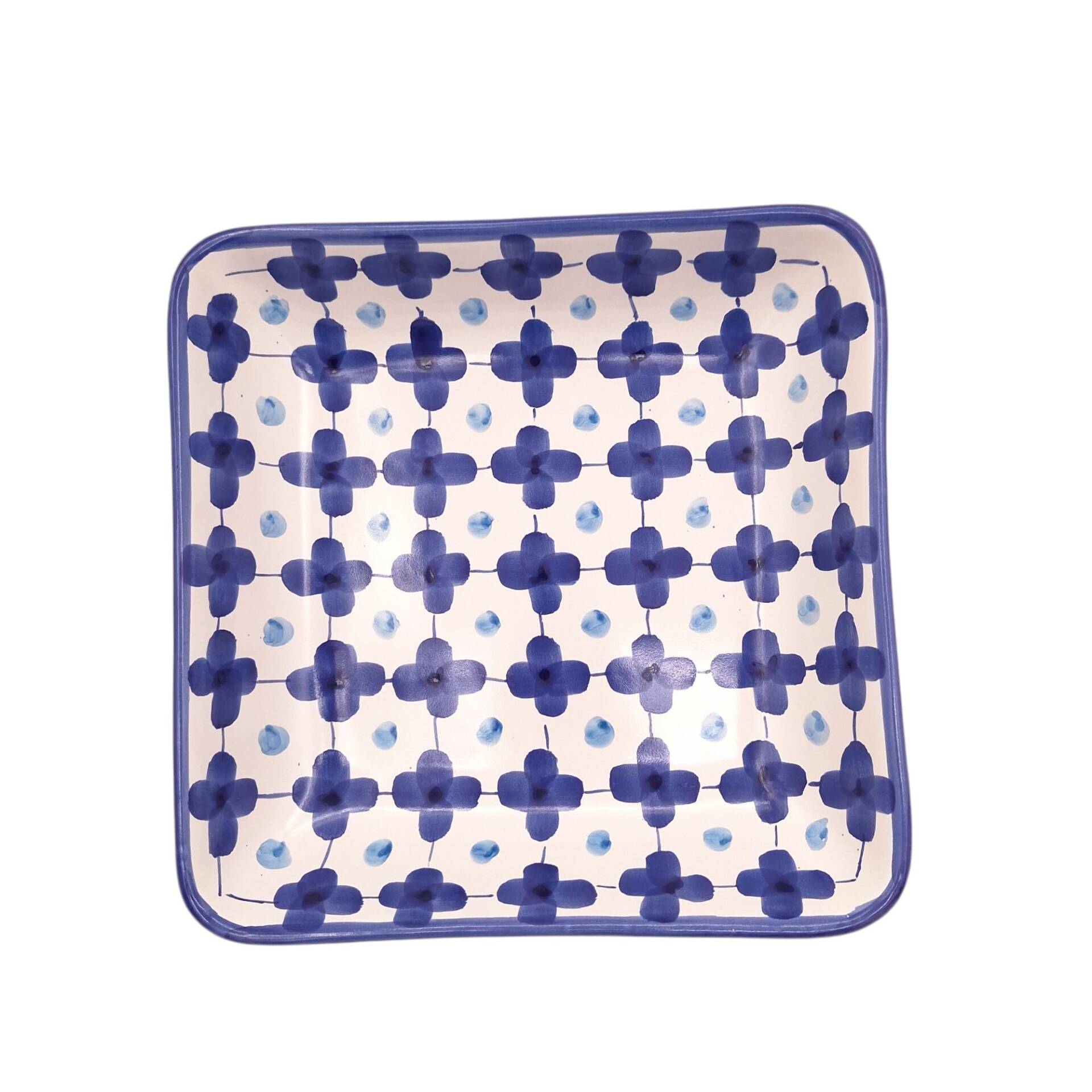 Coppa quadrata decoro Ischia blu - immagine 2