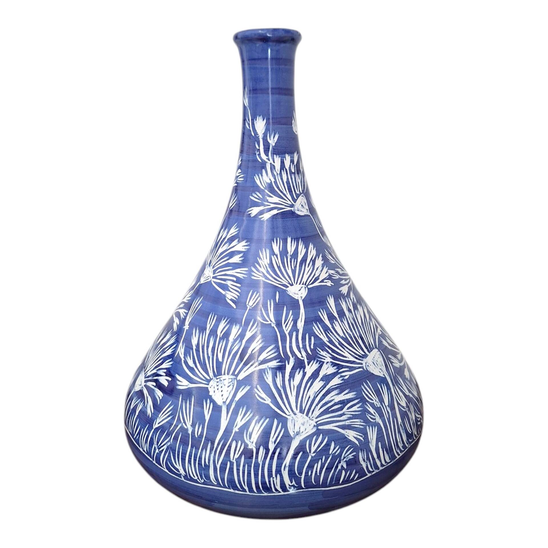 Bottiglia da decoro con decoro a graffio blu - immagine 3