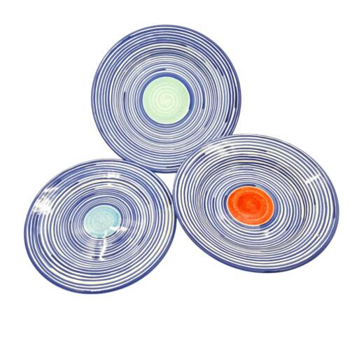 Servizio di piatti per 6 persone righe blu
