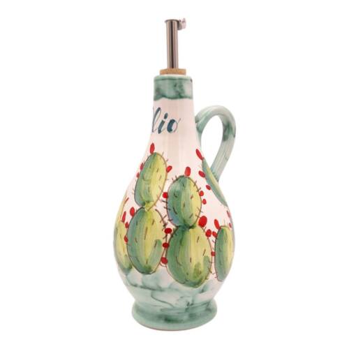 Bottiglia Olio con Manico Decoro Fico d'India