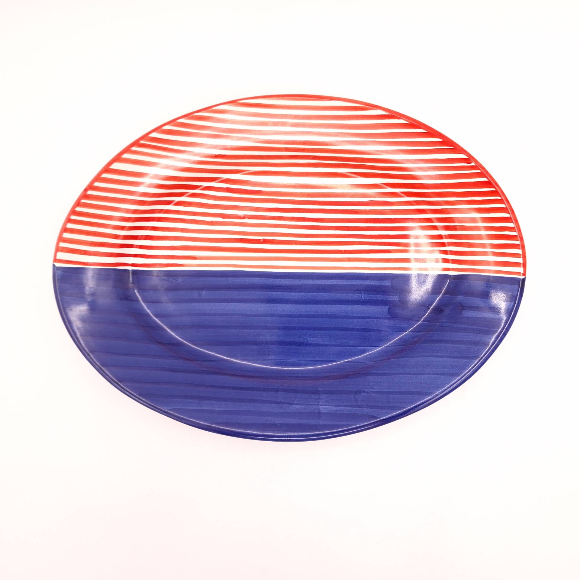 Ovale a falda decoro righe rosse - immagine 4