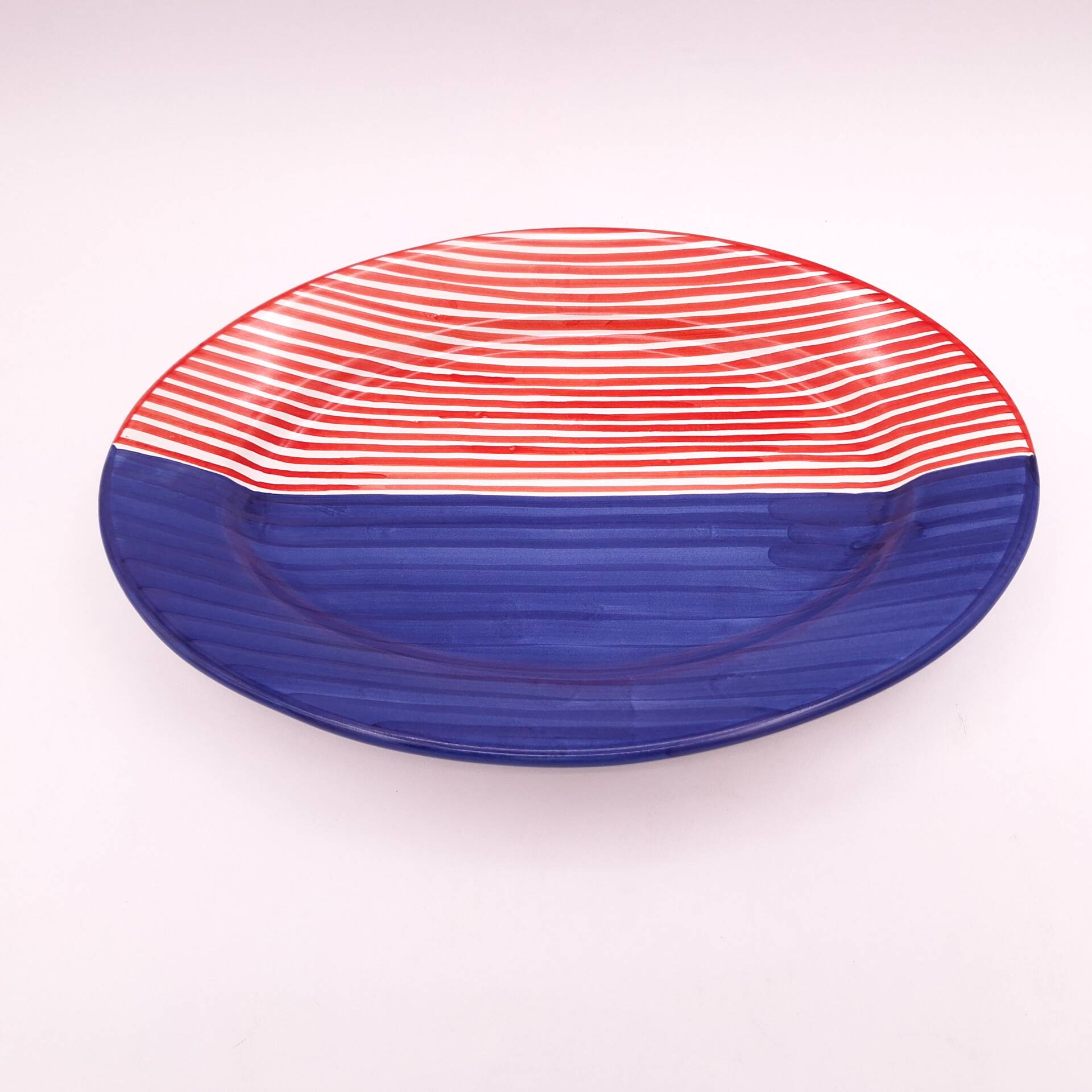 Ovale a falda decoro righe rosse - immagine 2