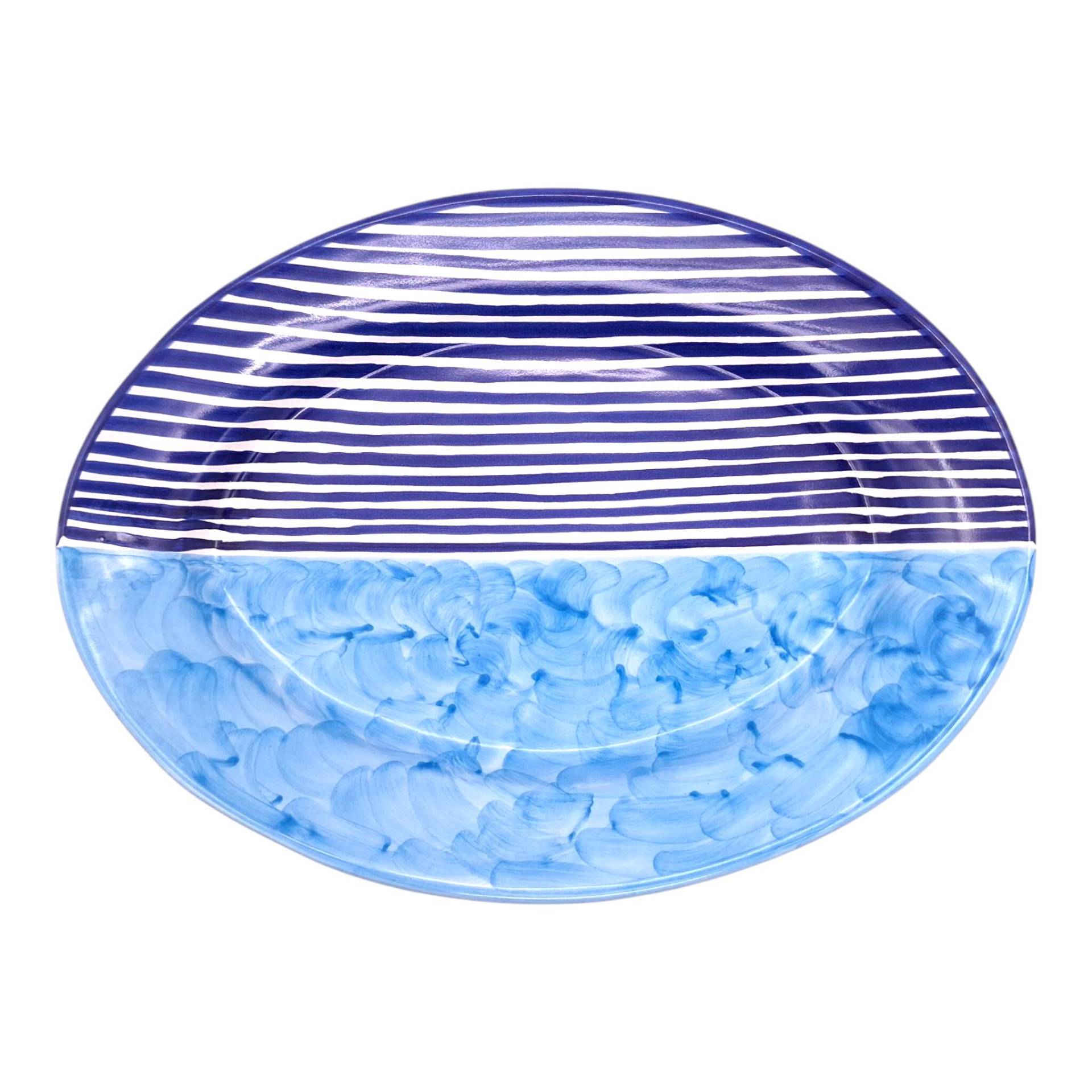 Ovale a falda decoro righe blu - immagine 3