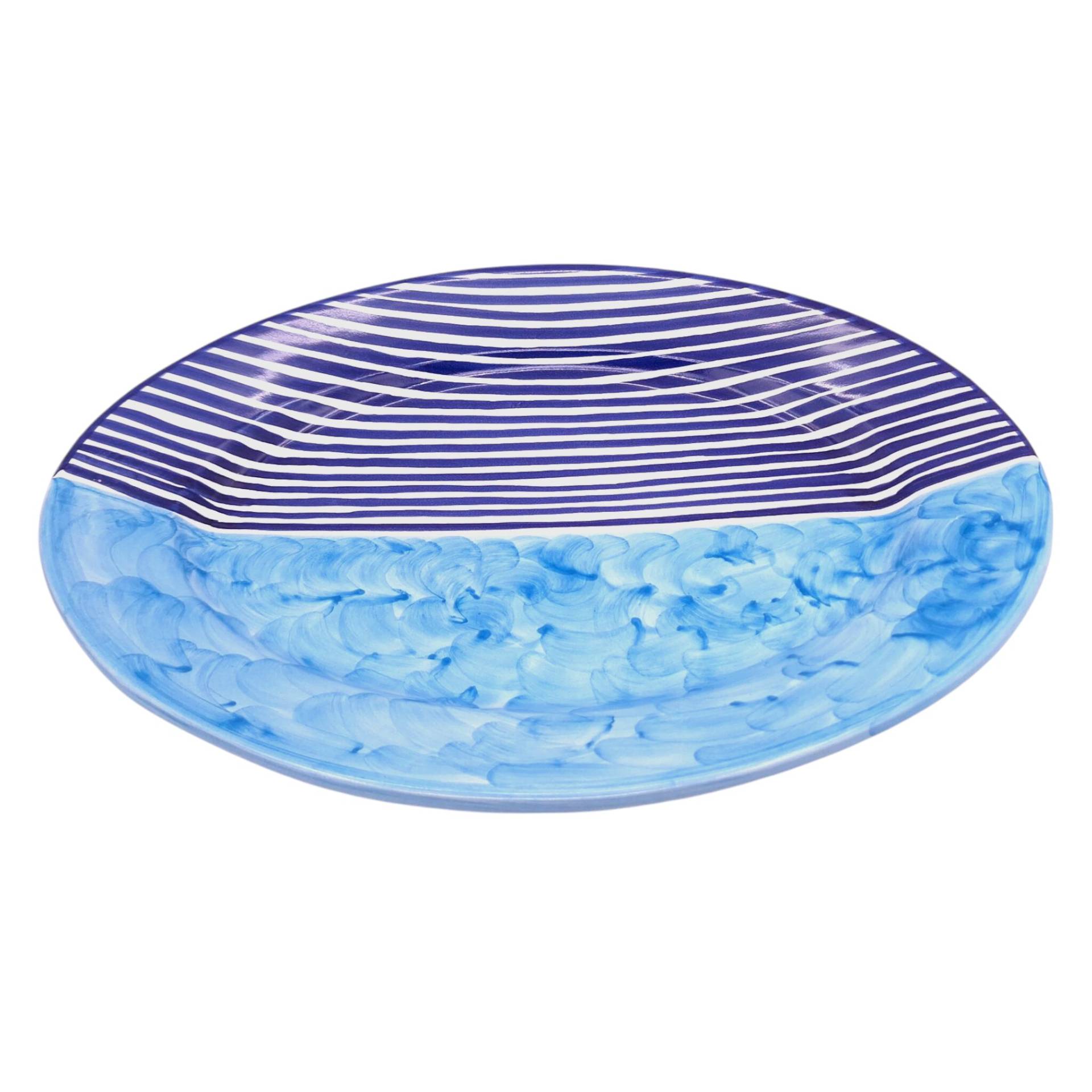 Ovale a falda decoro righe blu - immagine 4